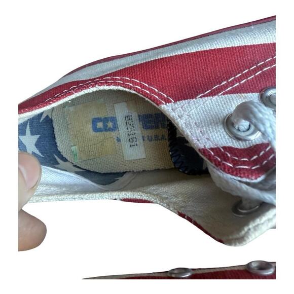 Vintage Converse All Star Low Top Sneaker America Flag Made in USA Men 5 - Picture 8 of 11